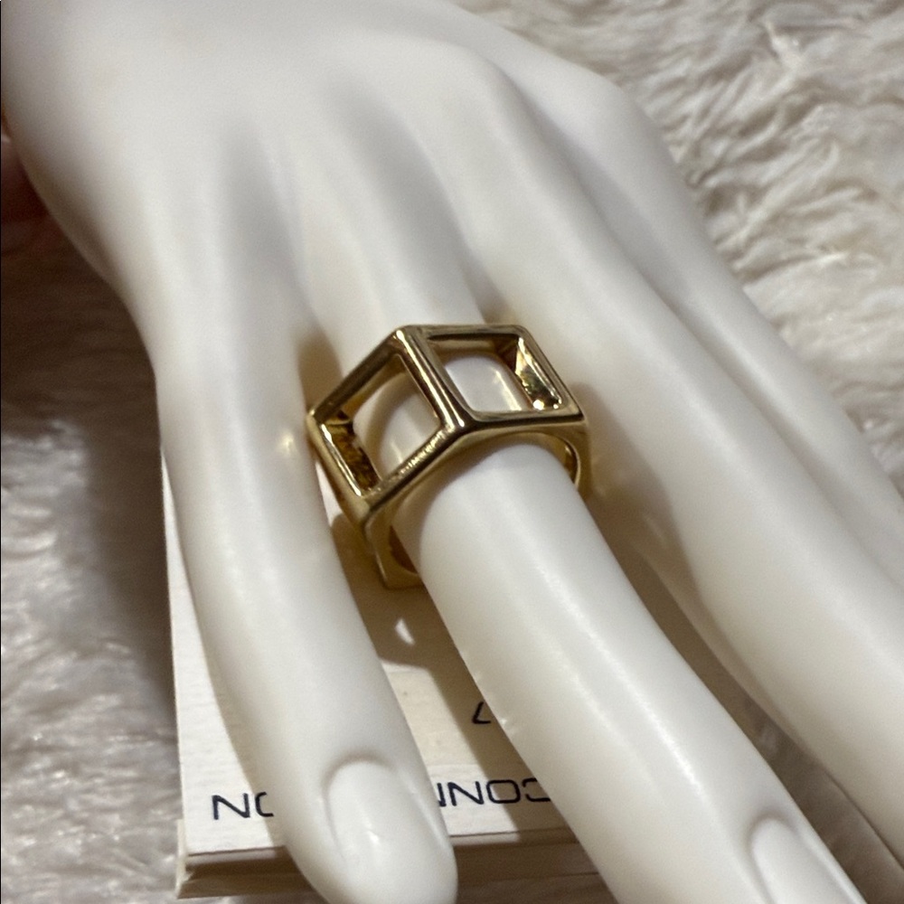 French Connection Gold Square Ring